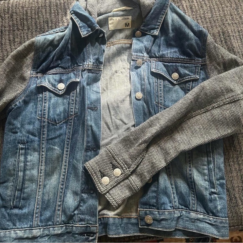 Denim and grey jacket - perfect for a grunge or skater look